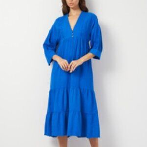 Zara | Dresses | Zara Linen Dress Blue Size S 276939829 | Poshmark